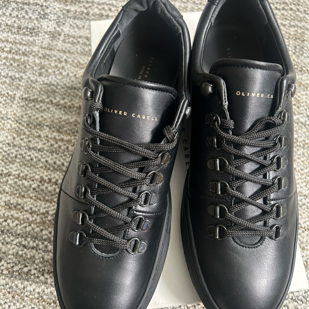 Oliver Cabell Men's Black Leather Sneakers